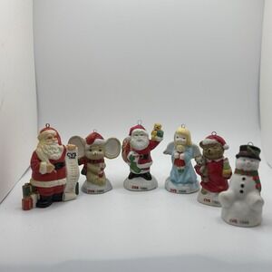 Six Vintage 1993-1998 CVS Traditions Ornaments Ceramic CVS Drug Store Pharmacy‎